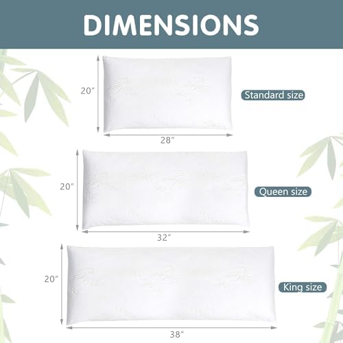 PlushDeluxe Premium 20x28 Waterproof Pillow Covers Set of 2