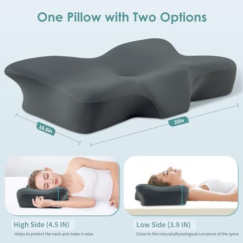 Silkena Cervical Neck Pillow for Side Back Stomach Sleepers