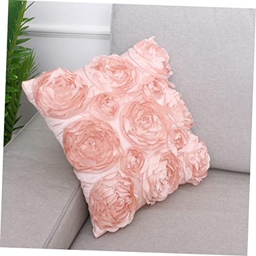 MERRYHAPY Flower Square Pillowcase Rose Embroidery Throw Cover