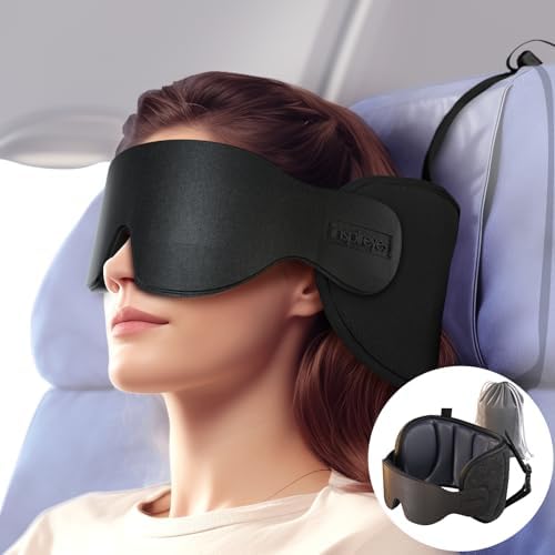 Inspireyes Light Black Travel Pillow with Eye Mask