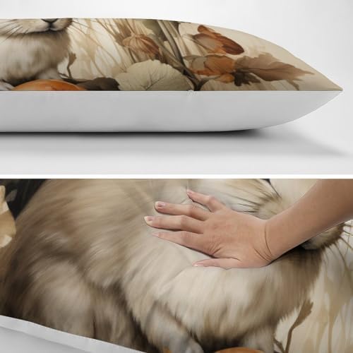 Cute Bunny Flowers Body Pillowcase 20x54inch
