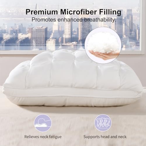 YOUR MOON Queen Size Soft Pillow with Cotton Cover