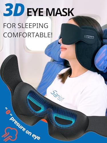 SARISUN Travel Pillow with 3D Sleep Mask and 360 Support