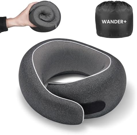 WANDER PLUS Travel Pillow - Memory Foam Neck Support for Adults