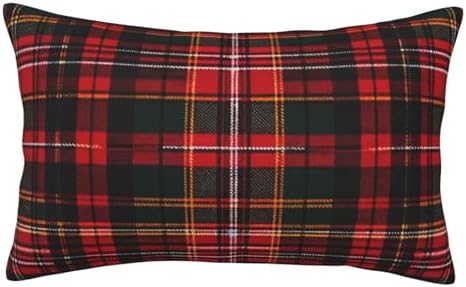 Augenstern Velvet Pillow Protector 14x20 Red Tartan