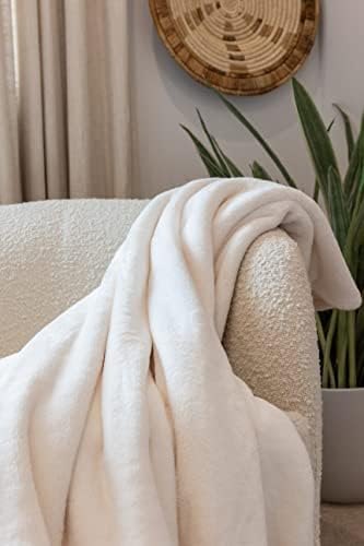 Jennifer Adams Ultra-Plush Throw Blanket 50x70 Ivory