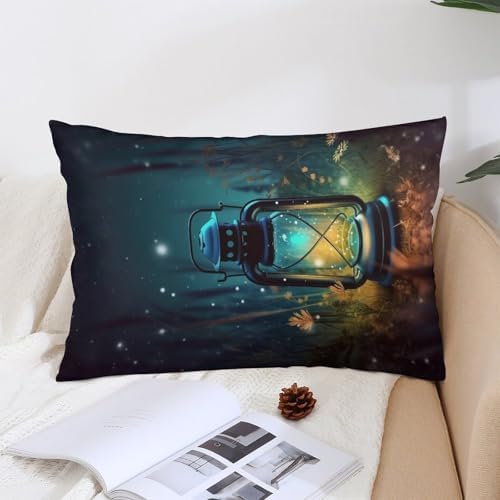 VFMNT Fireflies and Lantern Throw Pillow Cover