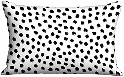 Mugod Throw Pillow Cover Black Polka Dots 20x30 Inch