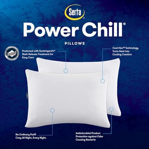 Serta Power Chill Cooling Bed Pillows 2 Pack Queen White 1