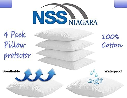 Niagara Waterproof Pillow Protectors 4 Pack Zippered White