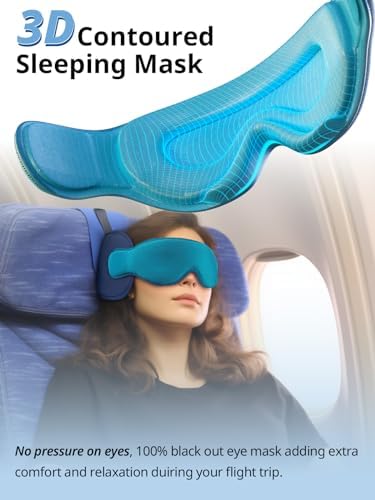Inspireyes Dark Grey Travel Pillow with Eye Mask