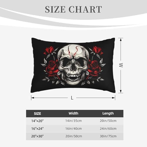 Heantstoy Skulls Retro Floral Throw Pillow Cover 14x20 1
