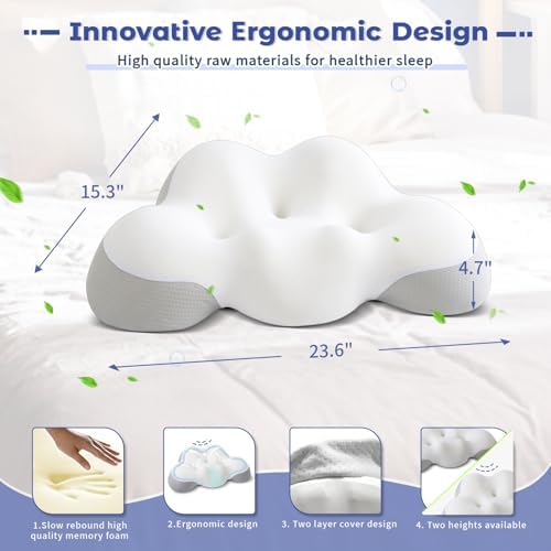 Mixiniso Cervical Pillow for Neck Support and Spinal Alignment