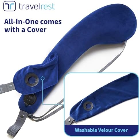 TRAVELREST All-in-One Travel Pillow with Washable Cover