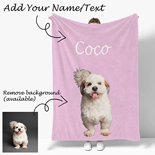 Customized Throw Blanket with Photo and Funny Message for Pet Lover Gifts