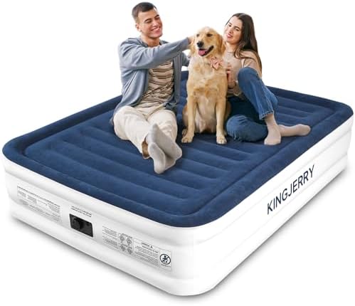 KINGJERRY Queen Air Mattress with Built-in Pump