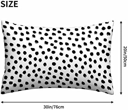 Mugod Throw Pillow Cover Black Polka Dots 20x30 Inch