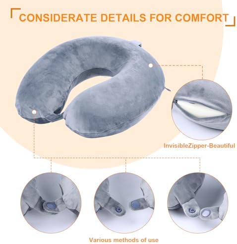 Far win Travel Pillow - Memory Foam Neck Support Pillow