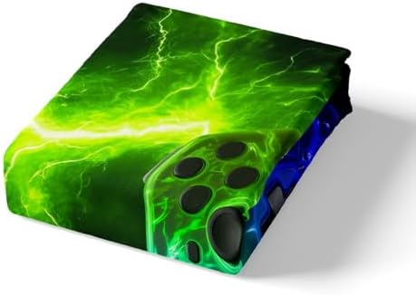 Castle Fairy Gaming Fitted Sheet Twin Size Set Blue Green Lightning