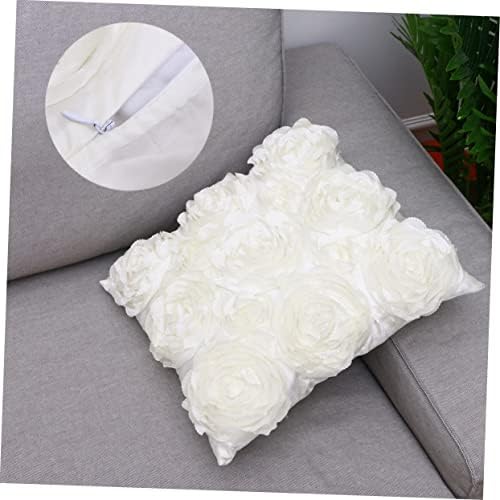 Cabilock 3D Flower Decor Pillow Throw Case with Invisible Zipper
