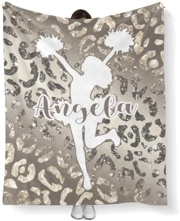 Custom Gradient Leopard Print Throw Blanket with Name