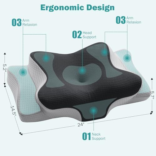 Hansleep Adjustable Cervical Pillow for Neck Pain Relief