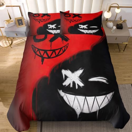 Sleepwish 3 Piece Demons Face Duvet Cover Set King Size