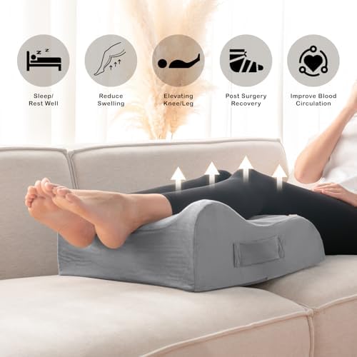 LightEase Memory Foam Leg Elevation Pillow for Surgery Recovery