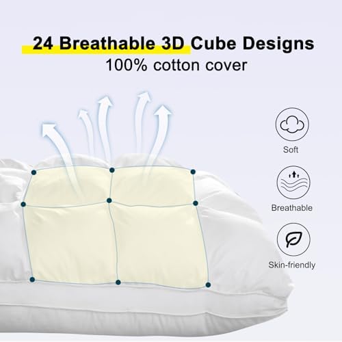 YOUR MOON Queen Size Soft Pillow with Cotton Cover