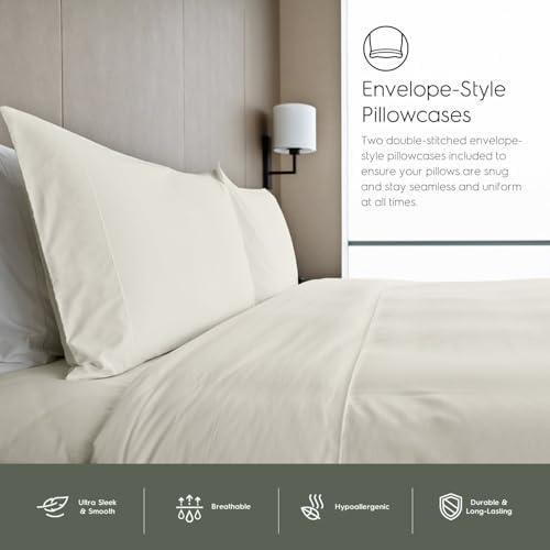 Tafts Bamboo Viscose Full Sheets Set Ivory White