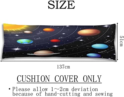 KENADVI Solar System Body Pillow Cover 20x54 Blue