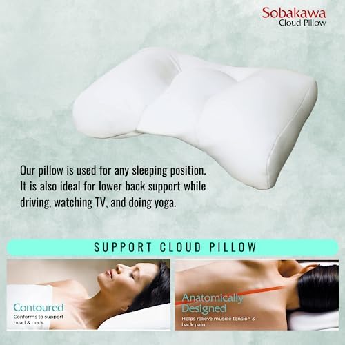 Sobakawa Cloud Pillow - Contoured Support Pillow for Neck and Head
