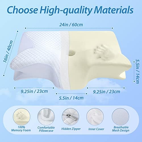 HOMCA 2 in 1 Memory Foam Cervical Pillow 1