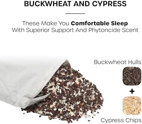 Korean Buckwheat Cervical Pillow with Cypress - Adjustable Support for Neck