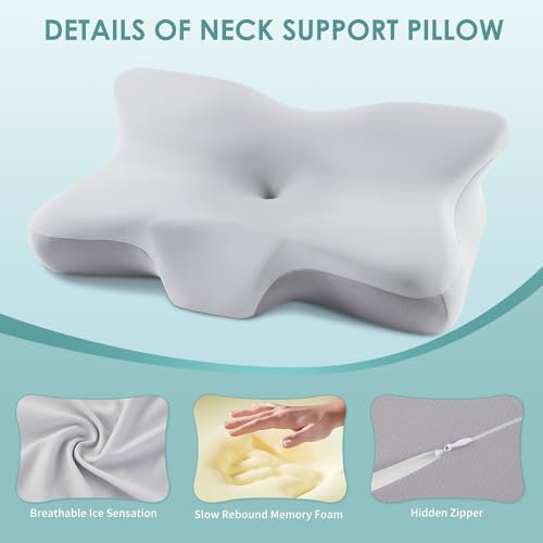 Silkena Cervical Neck Pillow for Back and Side Sleepers