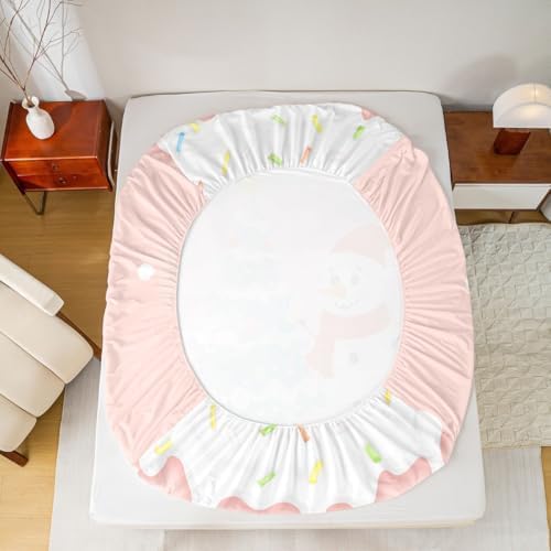 Castle Fairy Christmas Sheet Set with Snowman and Pine Tree Design 1