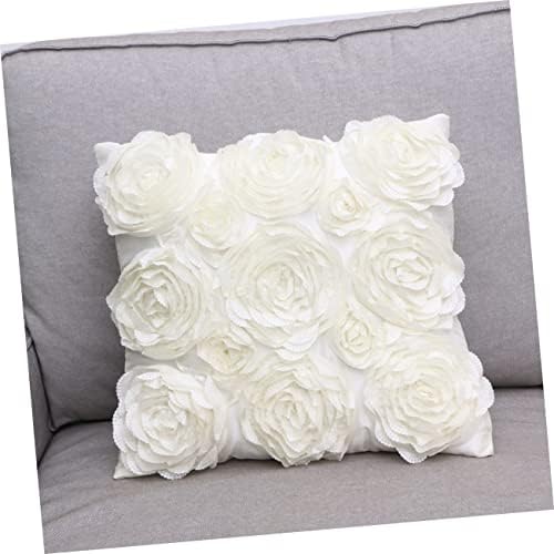 Cabilock 3D Flower Decor Pillow Throw Case with Invisible Zipper