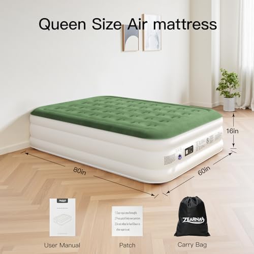 Zearna 2025 Upgraded Queen Air Mattress with Built-in Pump