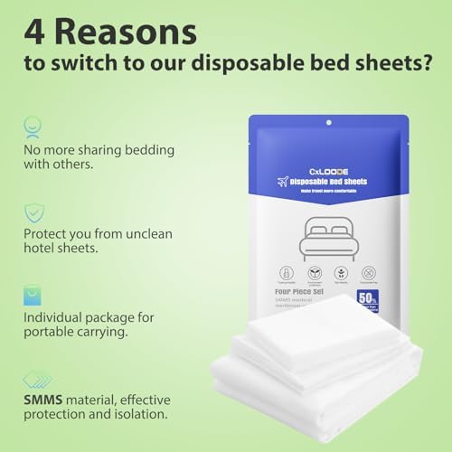 CxLoode 2 Pack Disposable Bed Sheet Set