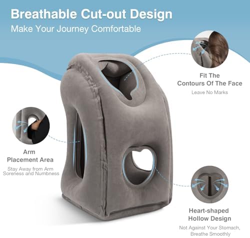 MoKo Inflatable Travel Pillow - Gray