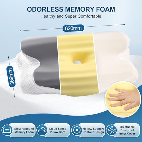 WiMas Cervical Neck Pillow for Pain Relief Cooling Support