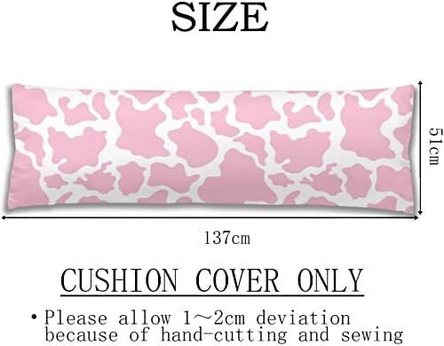 VEHOHIYA Cow Print Body Pillow Cover 20x54 Pink White