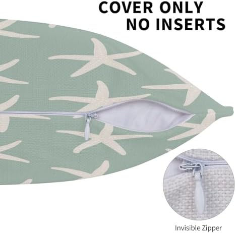 Coastal Pillow Covers 18x18 Blue Starfish Set of 2