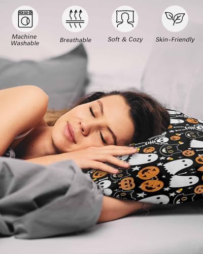 Halloween Pillow Cases Set of 2 - Microfiber Throw Covers