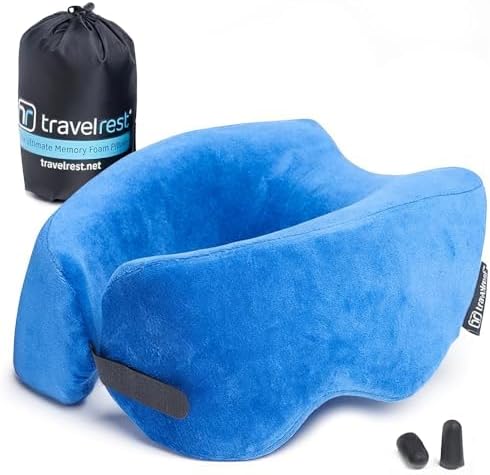 TRAVELREST Nest Memory Foam Travel Pillow Blue