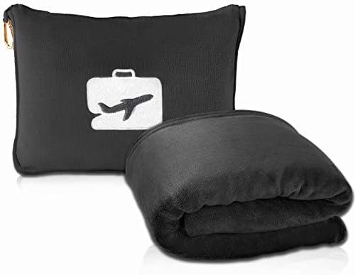 EverSnug Travel Blanket with Pillow and Carry Case - Black