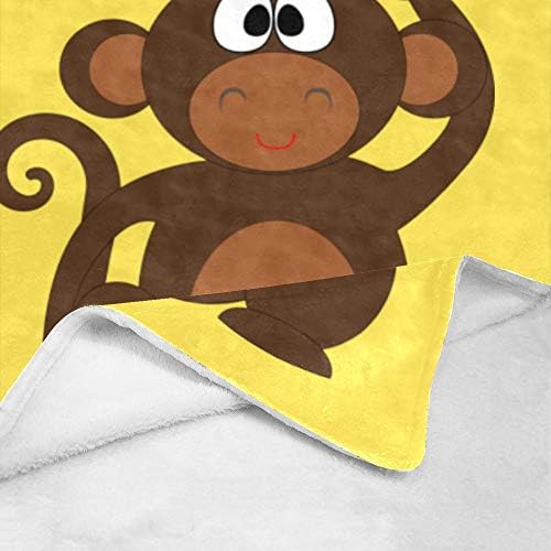 Custom Blanket with Name Cute Monkey Super Soft Fleece Throw