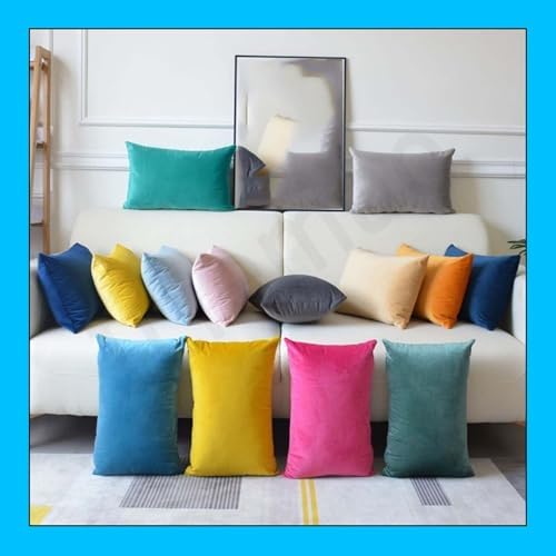 ZEaink Decorative Pillow Covers with Zipper 12x18 in Blue 1