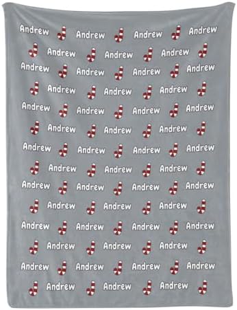 CUSPILO Personalized Candy Cane Throw Blanket