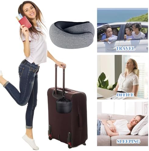 Obemary Travel Pillow 360 Neck Support for Airplanes